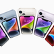 iPhones in various colors